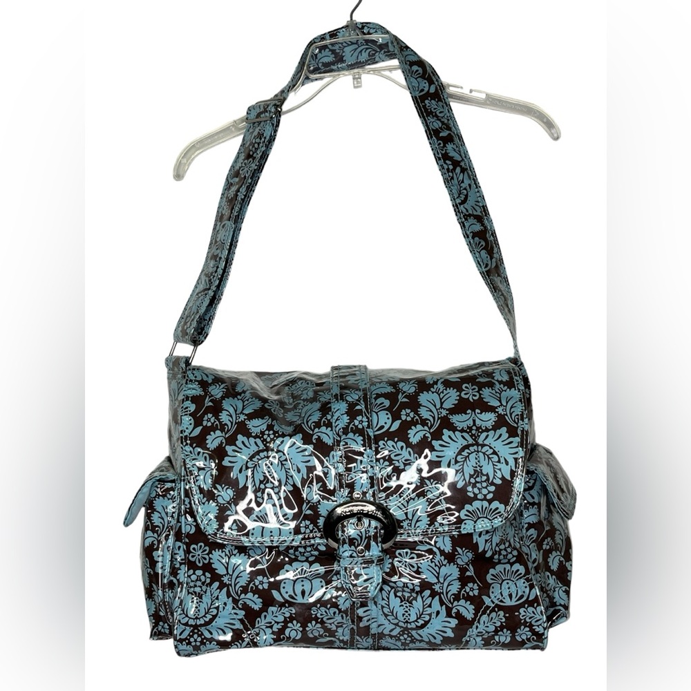 Kalencom New Orleans Toile Chocolate/Blue Adjustable Strap Diaper Bag